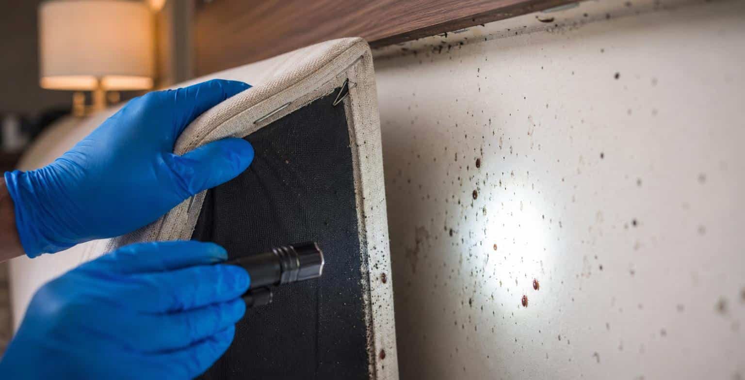 Tracce di cimici sulla testiera del letto