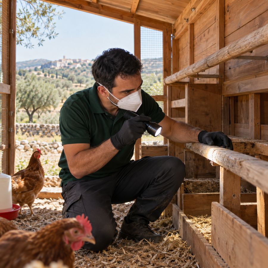 Ispezione dei rifugi – disinfestazione dermanyssus gallinae senza pesticidi