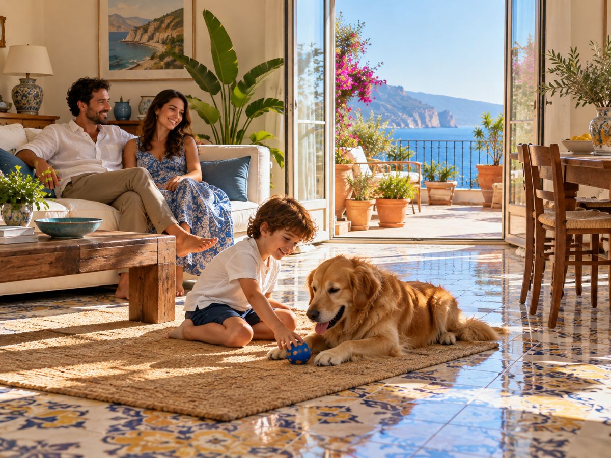 Famiglia in una casa siciliana trattata senza pesticidi