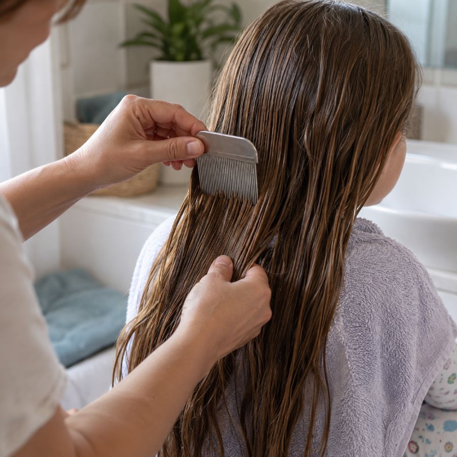 Controllo dei capelli con il pettinino