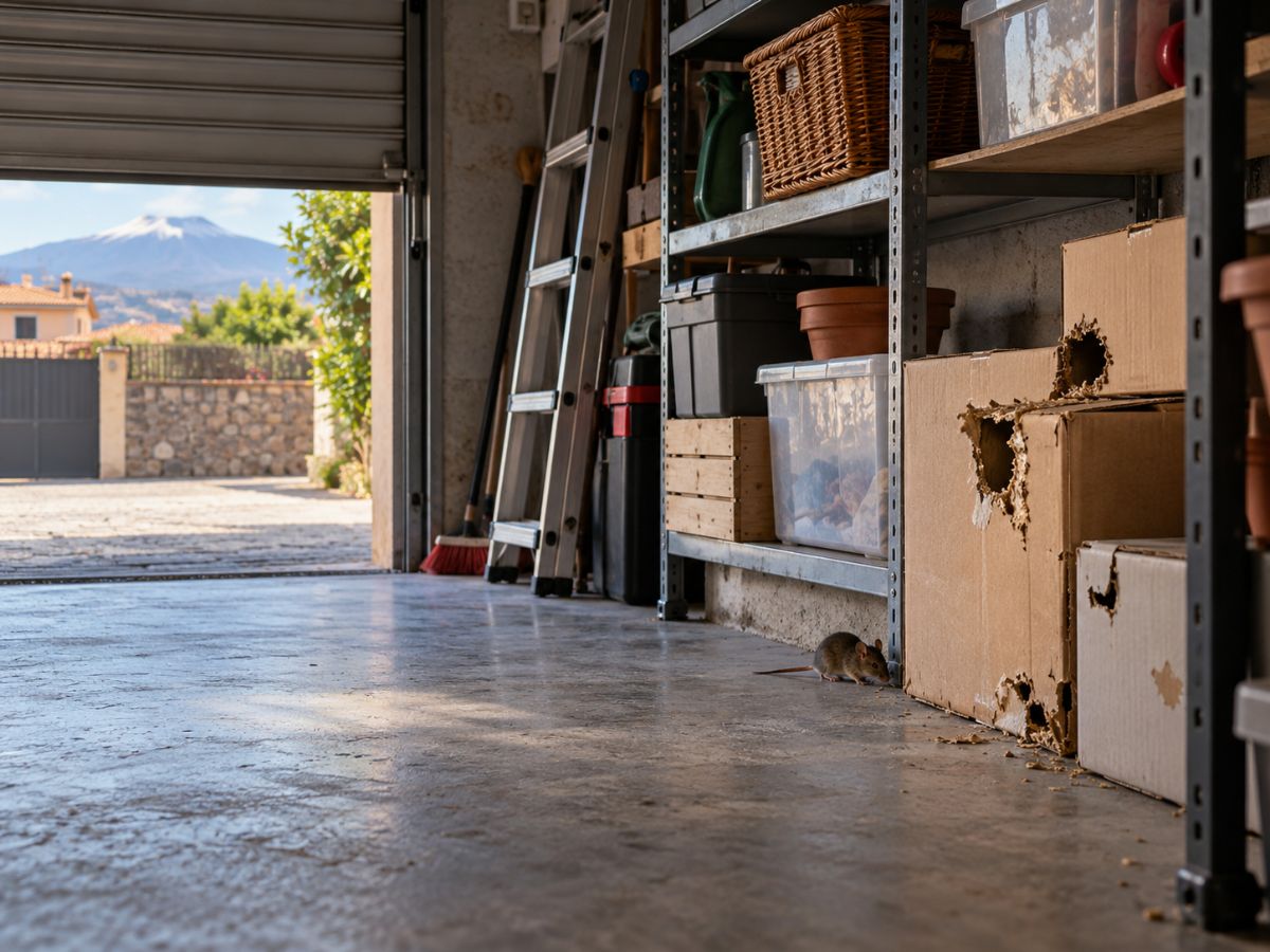 Topo nel garage di una villetta a Catania