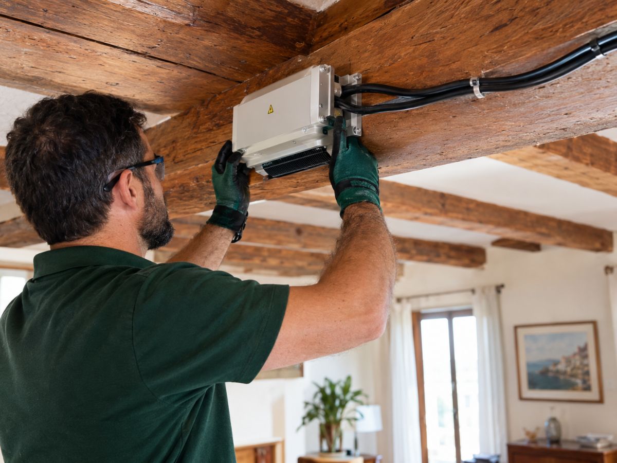 Trattamento delle termiti con il calore a microonde su una trave di legno